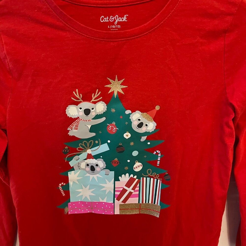 Cat & Jack Long Sleeve Shirt Koala Xmas Tree MUST BE BUNDLED, MARKED DOWN - Picture 2 of 4